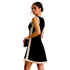 NWT Calvin Klein Colorblocked Fit & Flare Mini Dress